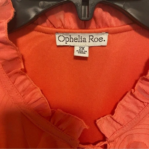 Ophelia Roe Women’s Tunic Blouse Size 2X Boho Flowy Peasant Tiered - Picture 3 of 12